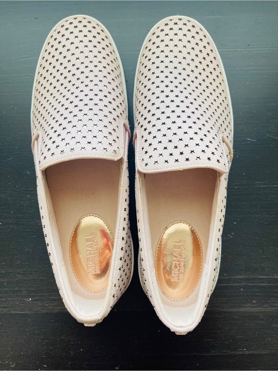 Michael Kors Shoes - Michael Kors Pale Pink Perforated Slip-On Sneakers